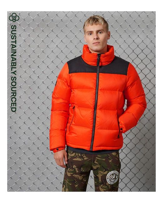 Superdry Gray Sportstyle Code Down Puffer Jacket for men