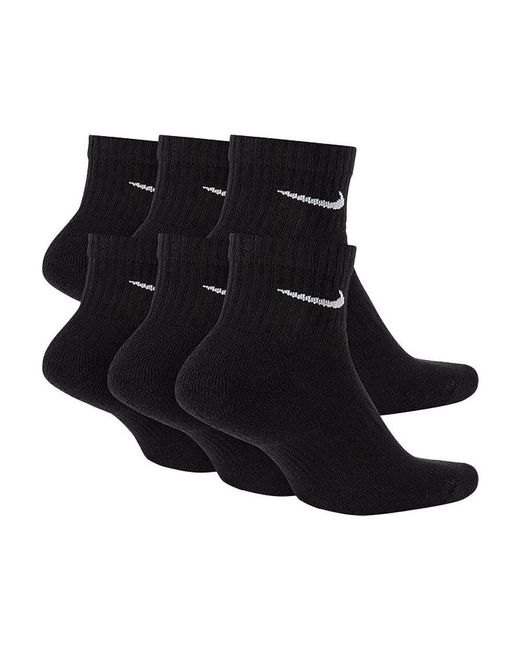 Nike Black Dry Cushion Everyday 6 Pairs Ankle Socks