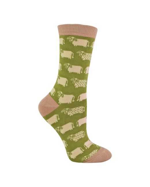 Miss Sparrow Green 1 Pack Ladies Novelty Animal Patterned Bamboo Socks