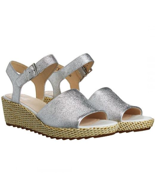 Clarks Gray Kamara Sun Wedges