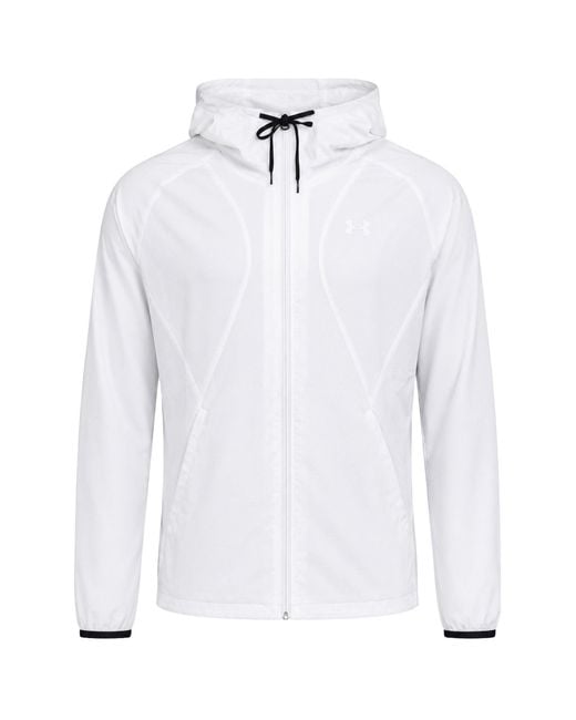 Under Armour White Woven Windbreaker Jacket for men