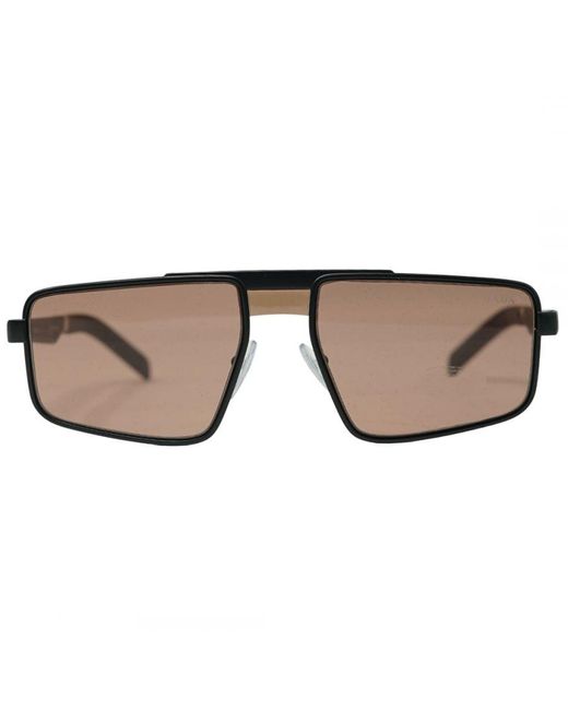 Prada Brown 0Pr 61Ws Nar08M Sunglasses for men