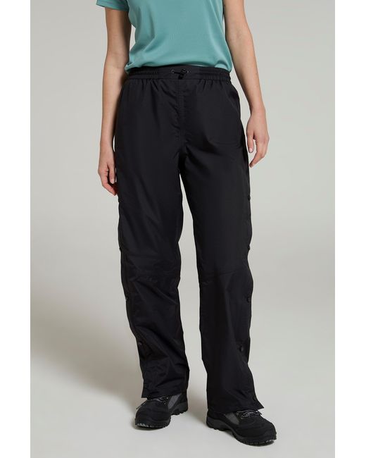 Mountain Warehouse Black 'Downpour' Trousers Waterproof Breathable Pants Polyamide
