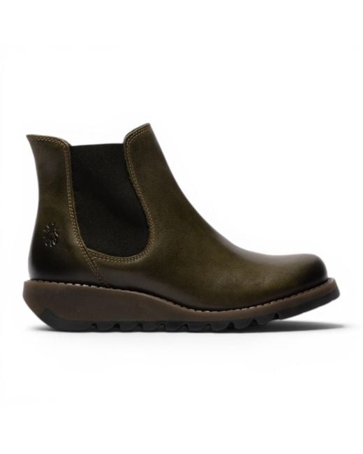 Fly London Black Diesel Chelsea Leather Ankle Boots