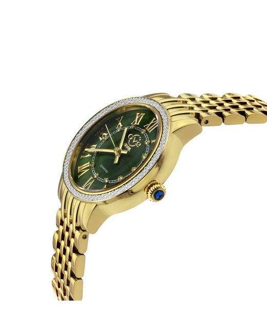 Gv2 Metallic Astor Iii Mop Dial Swiss Quartz Stainless Steel Diamond Watch