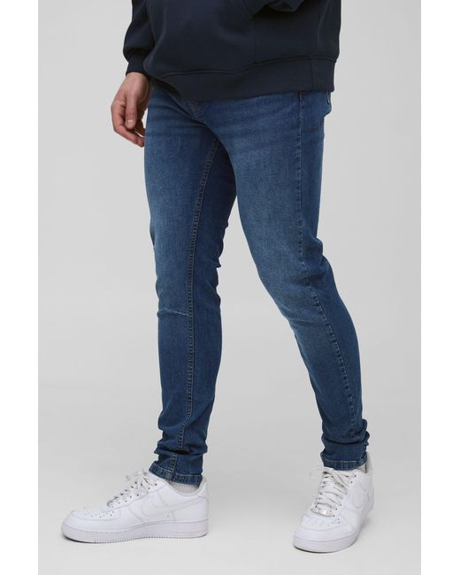 BoohooMAN Blue Tall Skinny Stretch Jeans for men