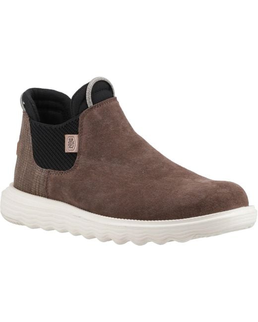 HeyDude Brown Branson Leather Coffee Boots