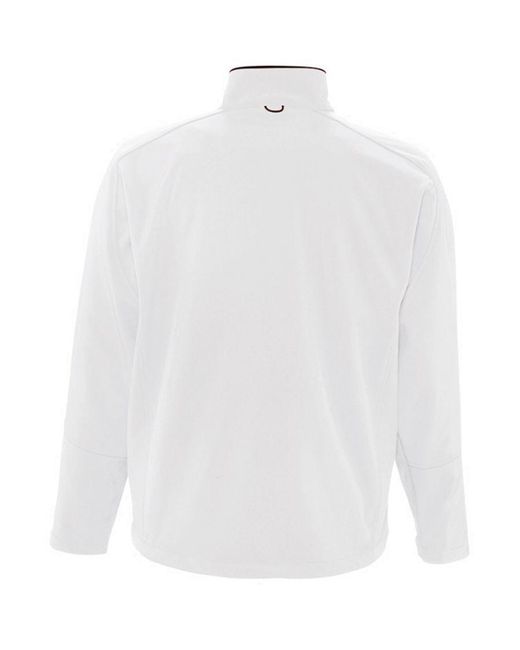 Sol's White Relax Soft Shell Jacket (Breathable, Windproof And Water Resistant) for men