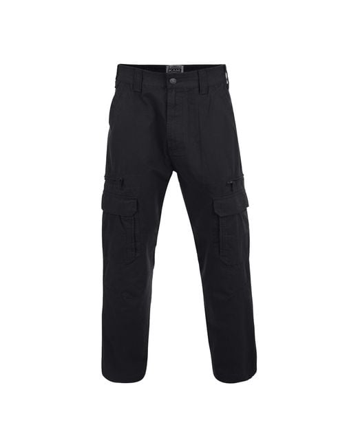 KAM Jeanswear Blue Kam Cargo Pants For Pockets Relaxed Fit Trousers for men