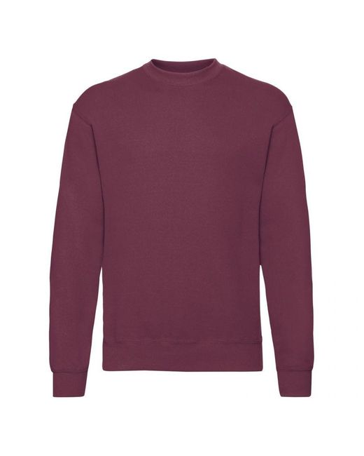 Fruit Of The Loom Purple Classic 80/20 Set-In Sweatshirt () for men