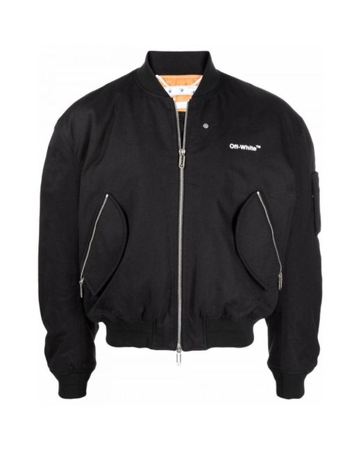 Off-White c/o Virgil Abloh Black Diag Tab Bomber Jacket for men