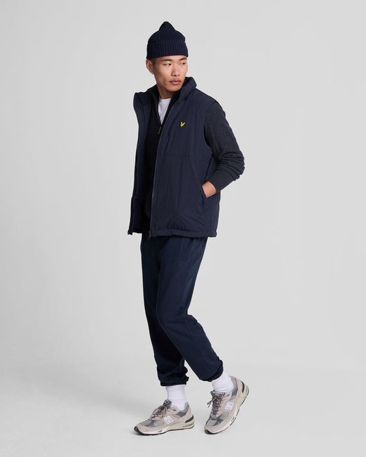 Lyle & Scott Blue Lambswool Blend Zip Cardigan for men
