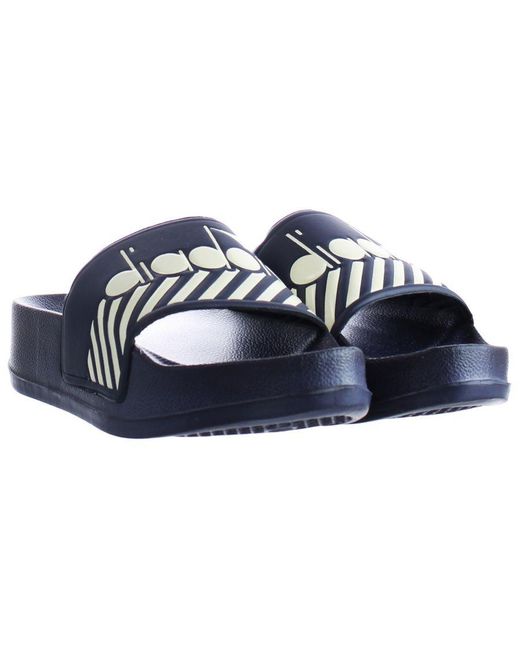 Diadora Blue Serifos 90 Sliders