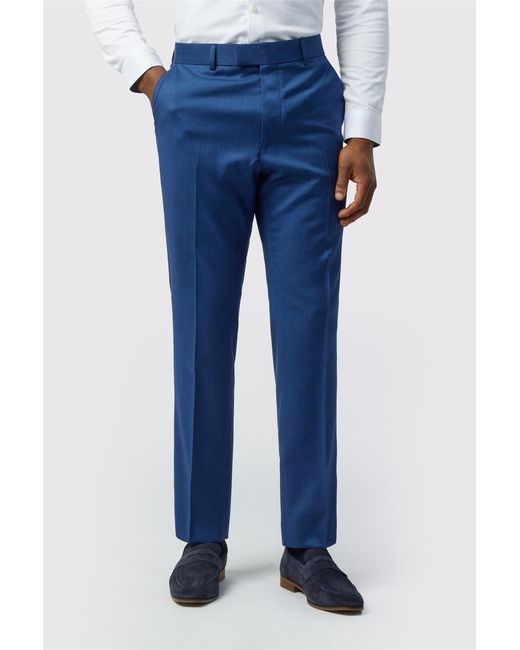Ted Baker Blue Flat Fronted Tailored Suit Trousers for men