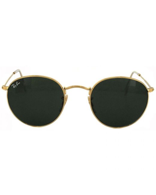 Ray-Ban Brown Round Sunglasses Rb3447 Metal