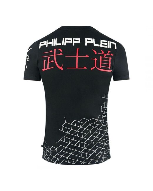 Philipp Plein Black Samari Design T-Shirt for men