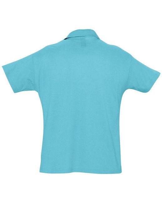 Sol's Blue Summer Ii Pique Short Sleeve Polo Shirt Atoll) for men