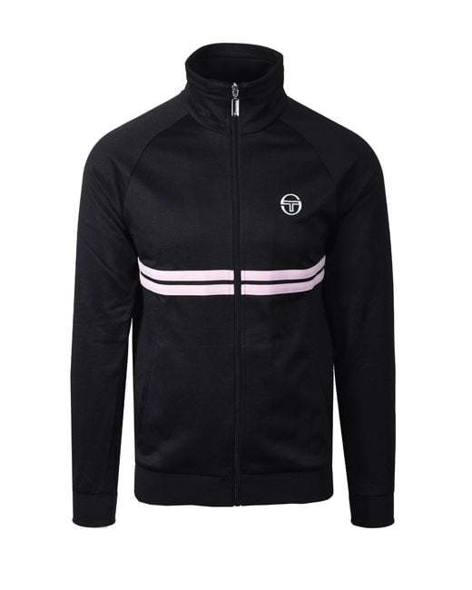 Sergio Tacchini Black Dallas Track Top/Light Lilac Cotton for men