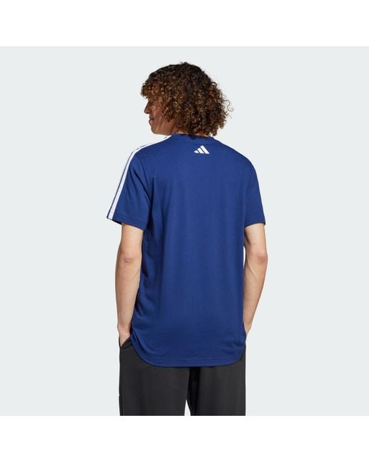 Adidas Blue Codes Collegiate Linear Graphic Tee for men