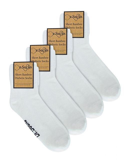 Dr.Socks White Bamboo Diabetic Ankle Socks for men