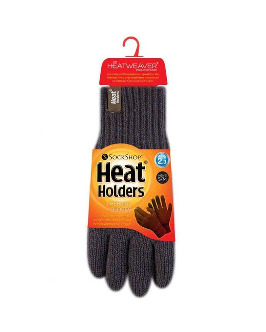 Heat Holders Brown Fleece Lined Warm Gloves For Winter for men