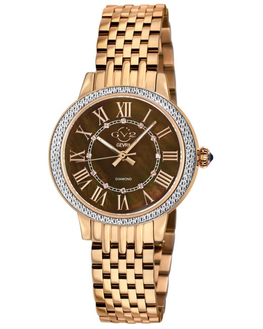 Gv2 Metallic Astor Iii Mop Dial Swiss Quartz Stainless Steel Diamond Watch