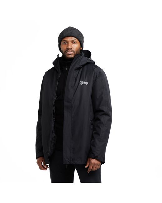 North Ridge Black Align 3-In-1 Waterproof Insulated Jacket, Winter Coat for men