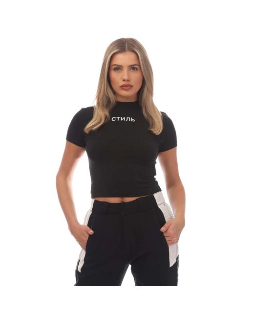 Heron Preston Black Kurzes T-Shirt Für Damen /Weiß)