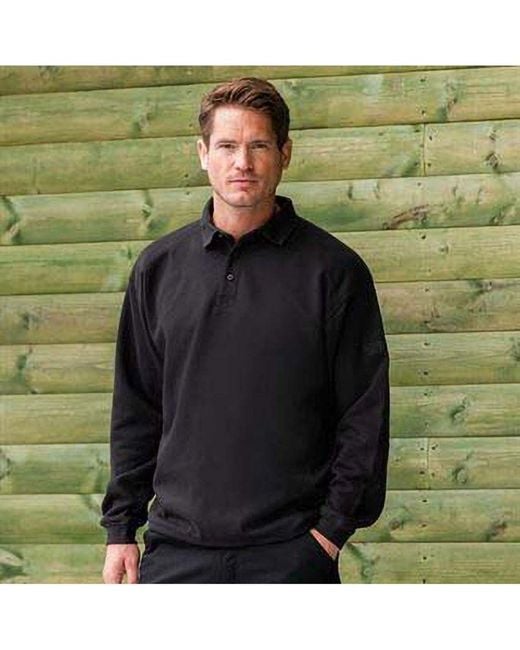 Russell Black Europe Heavy Duty Collar Sweatshirt for men
