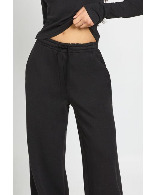 Boohoo Blue Tall Crew Neck Long Sleeve Top And Straight Leg Jogger Tracksuit
