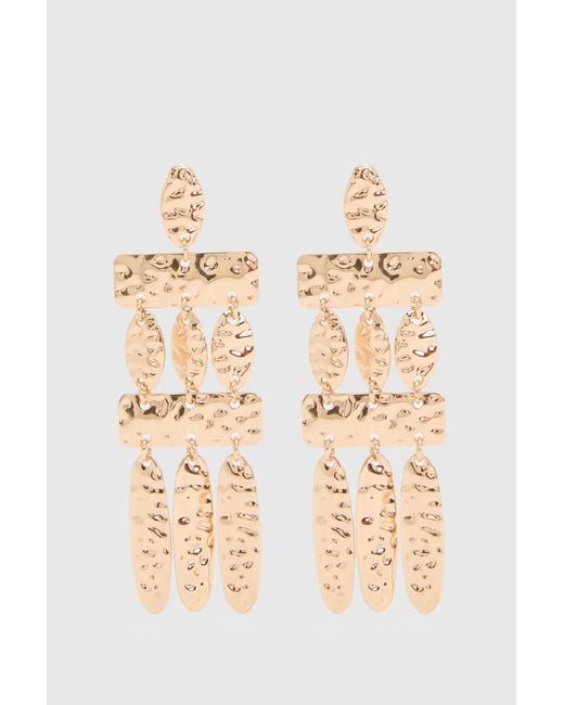 Boohoo Black Statement Hammered Chandelier Earrings