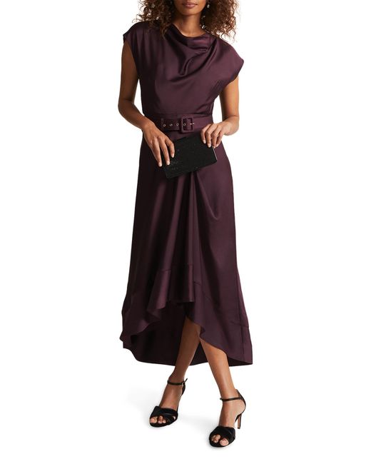 Phase Eight Red Sabrianna Burgundy Satin Midi Dress