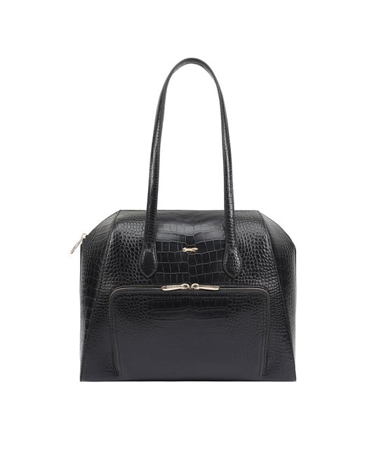 Paul Costelloe Black Shingo Leather Shoulder Bag