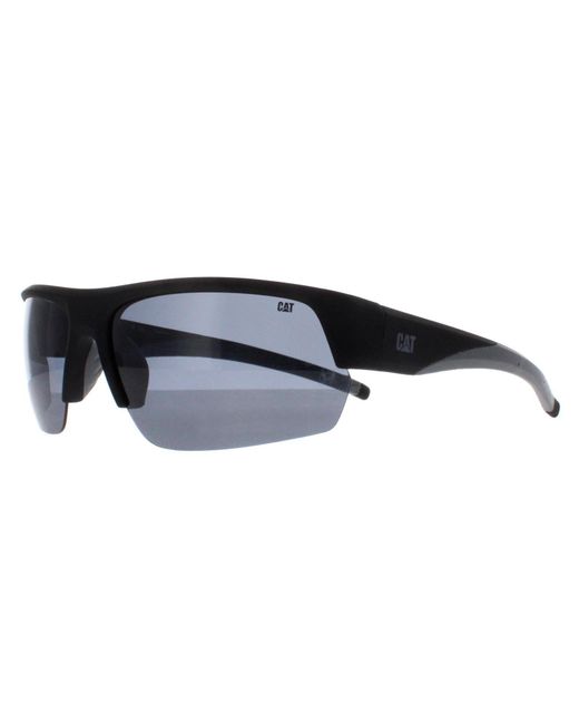 Caterpillar Blue Semi Rimless Matte Solid Smoke Polarized Cts-8022 for men