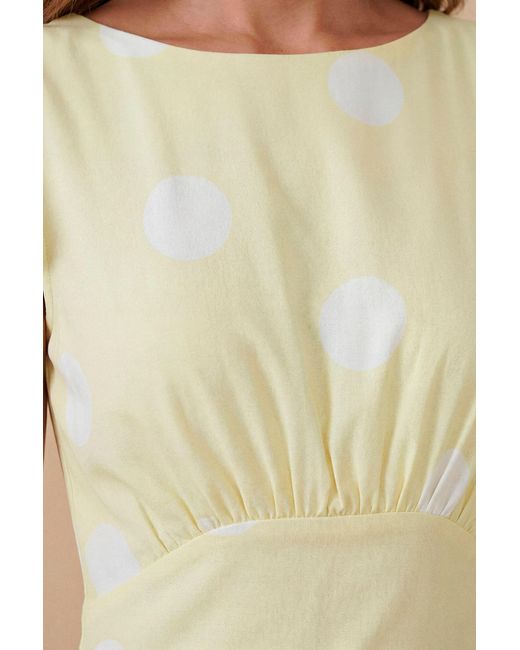 Oasis Natural Polkadot Crepe Maxi Dress