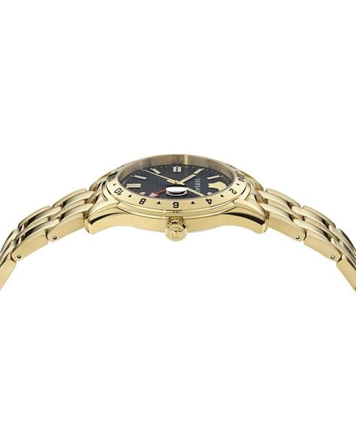 Versace Metallic Greca Time Gmt Watch Ve7C00723 Stainless Steel (Archived) for men