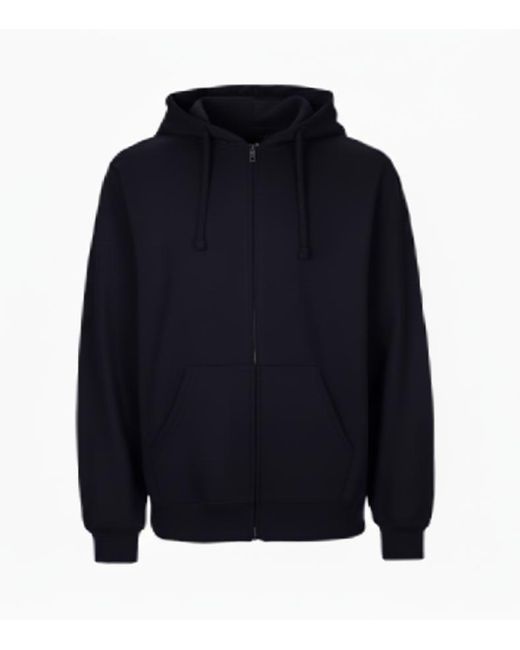VR2 Denim Blue Zip Up Hoodie Casual Fleece Jacket for men