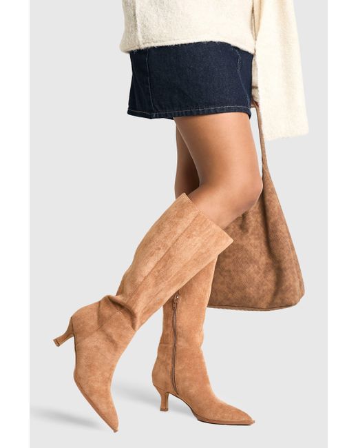 Mode Pointed Toe Slim Fit Tall Boots - Beige main image 1