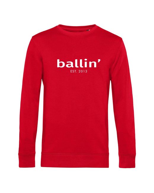 Ballin Amsterdam Est. 2013 Sweaters Basic Sweater in het Red voor heren