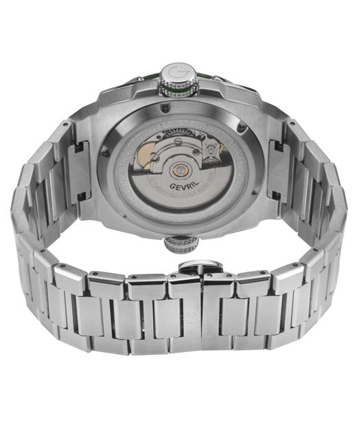 Gevril Gray Fortuna 316L Stainless Steel Case, Carbon Bezel, Dial, Bracelet for men