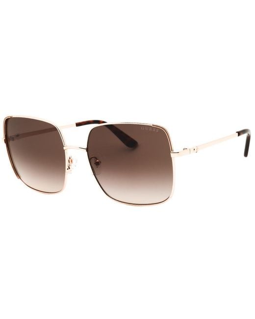 Guess Brown Shiny Rose Gradient Sunglasses Metal