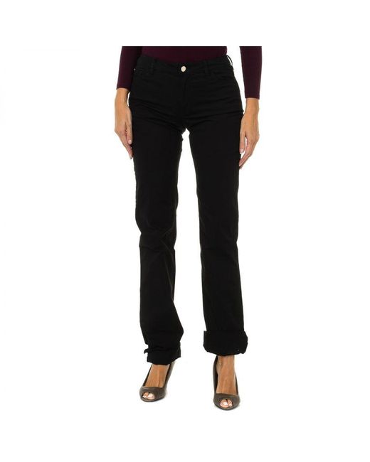 Armani Black Long Stretch Fabric Pants 3y5j85-5nzxz Woman Cotton