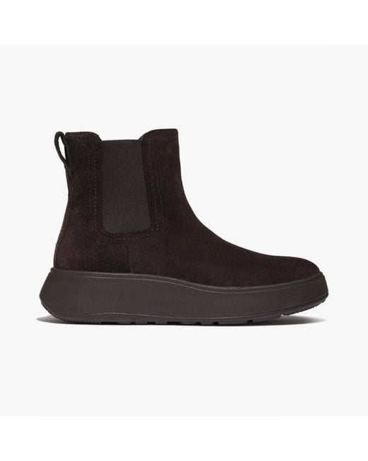 Fitflop Brown F-Mode Stitch Warm Suede Ladies Chelsea Boots Chocolate Leather