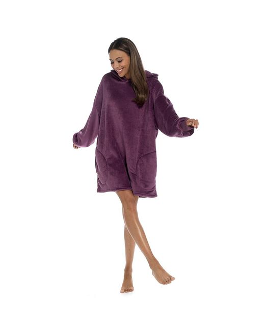 Sleep Snob Purple Ladies Soft Touch Fleece Snuggle Hoodie For Winter