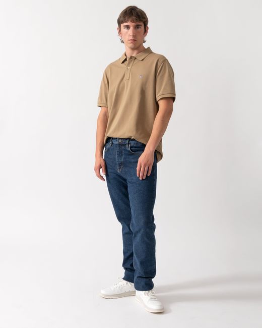 Gant Blue Regular Fit Fit Short Sleeve Shield Logo Pique Polo Fit for men
