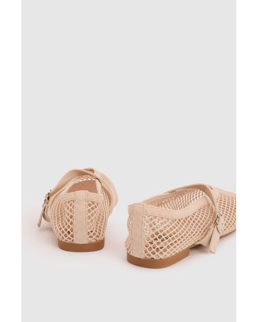 Faith Pink Shelly Netted Faux Leather Ballet Flats