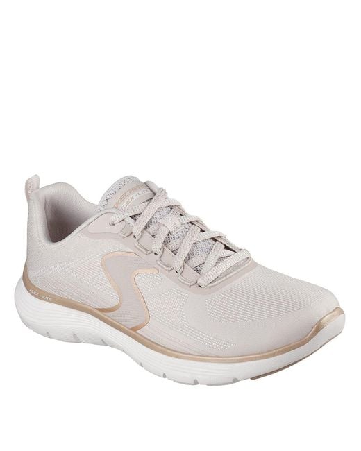Skechers White Flex Appeal 5.0 Slip On Low Top Sneakers