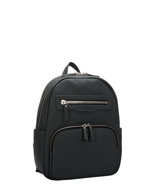 Smith & Canova Black Oil Tanned Leather Zip Around Backpack for men