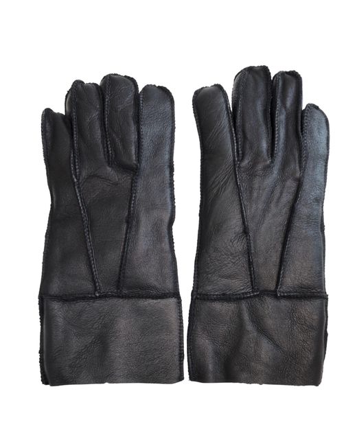 Infinity Leather Black Sheepskin Gloves With Roll Up/Down Cuff