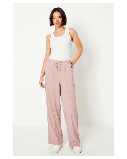 Oasis Pink Twill Drawstring Waist Trouser